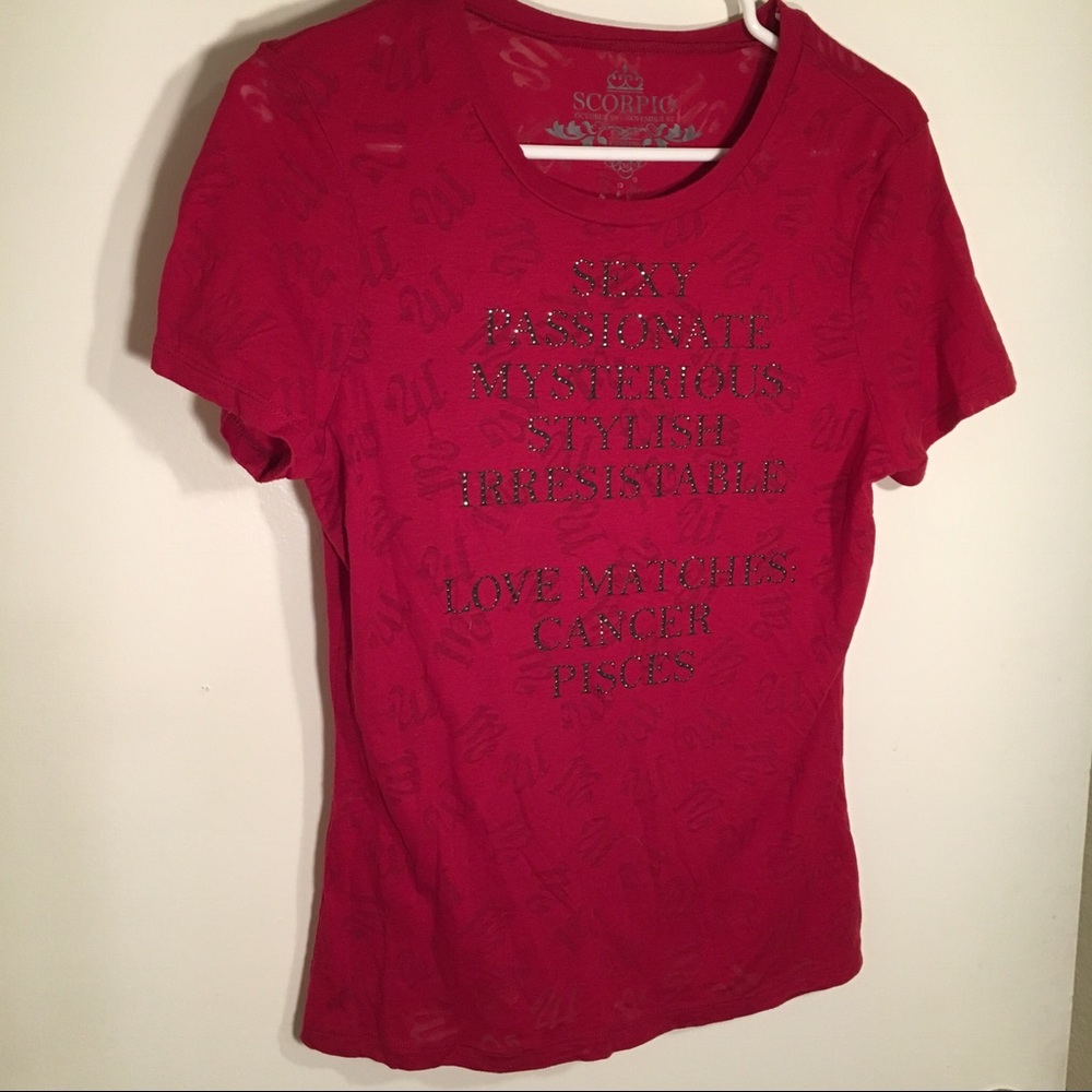 Red Scorpio zodiac tee